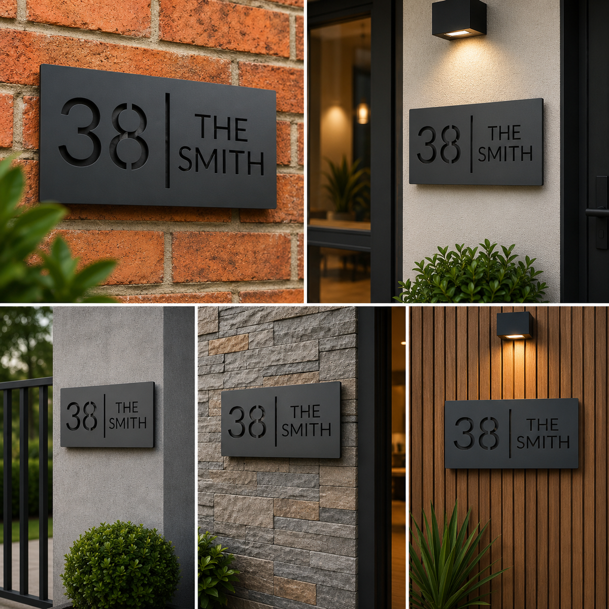Premium Custom Metal House Number Address Plaque for Modern Home & Commercial Entrances