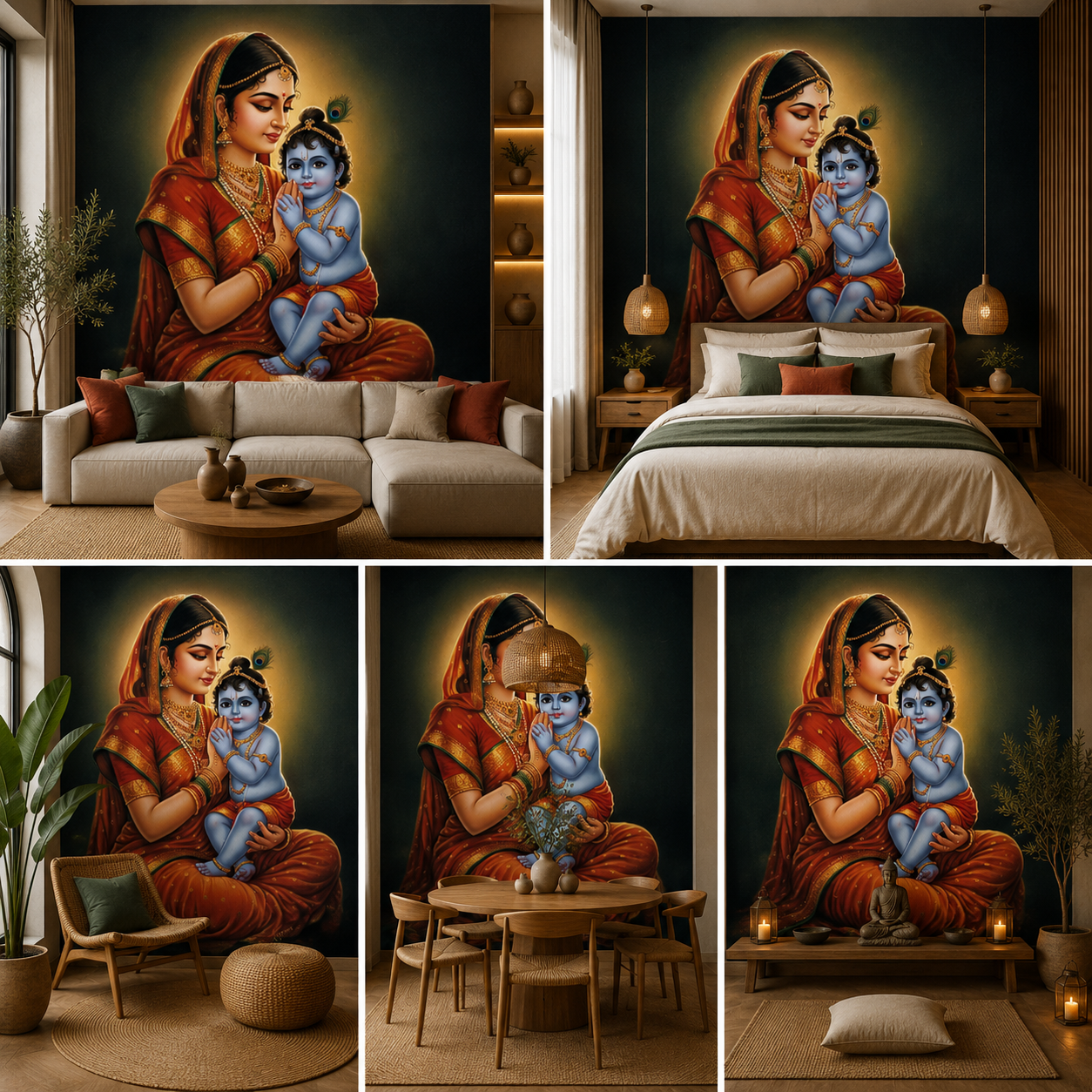 Yashoda Krishna Wallpaper | Peel & Stick Premium Wallpaper