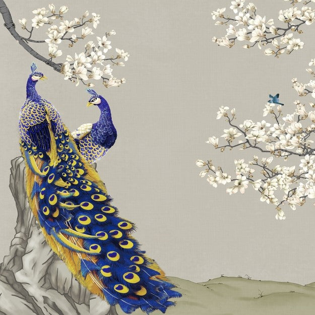 A Parrot Couple Floral Tree Wallpaper Self Adhesive for Home