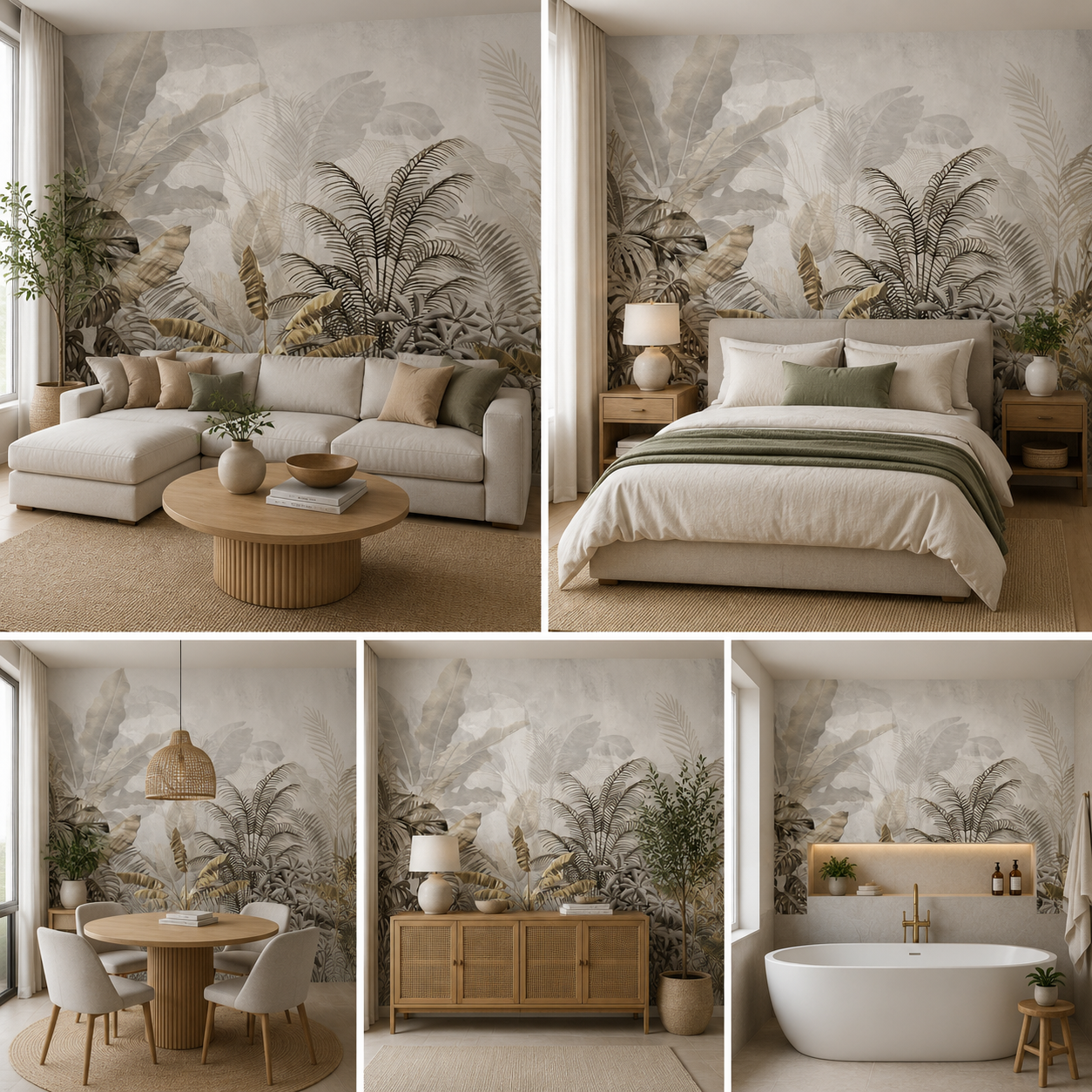 Banana Tree Garden Wallpaper Self Adhesive for Living Room