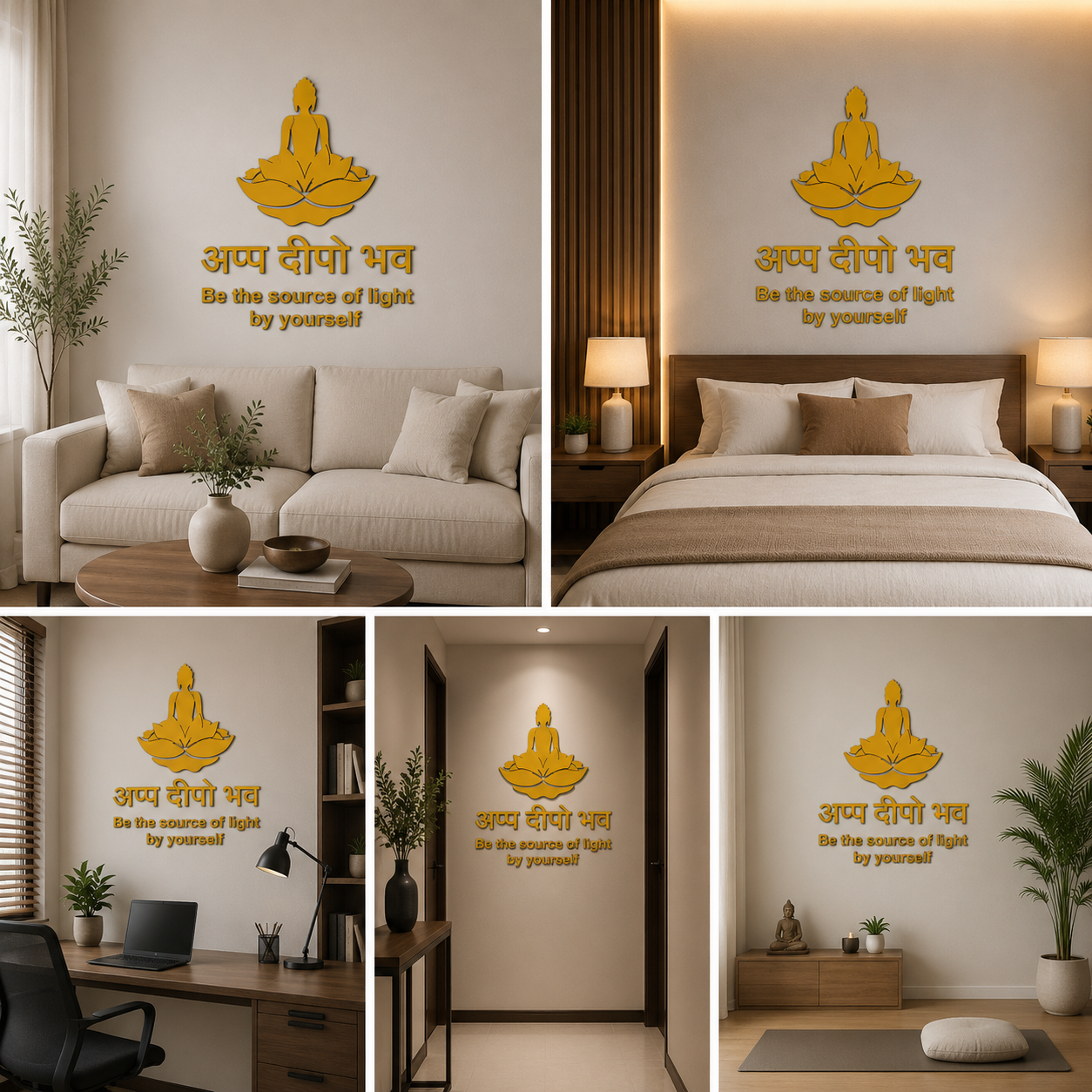 Lord Buddha Self Adhesive Acrylic for Wall Decor (24x24 In)