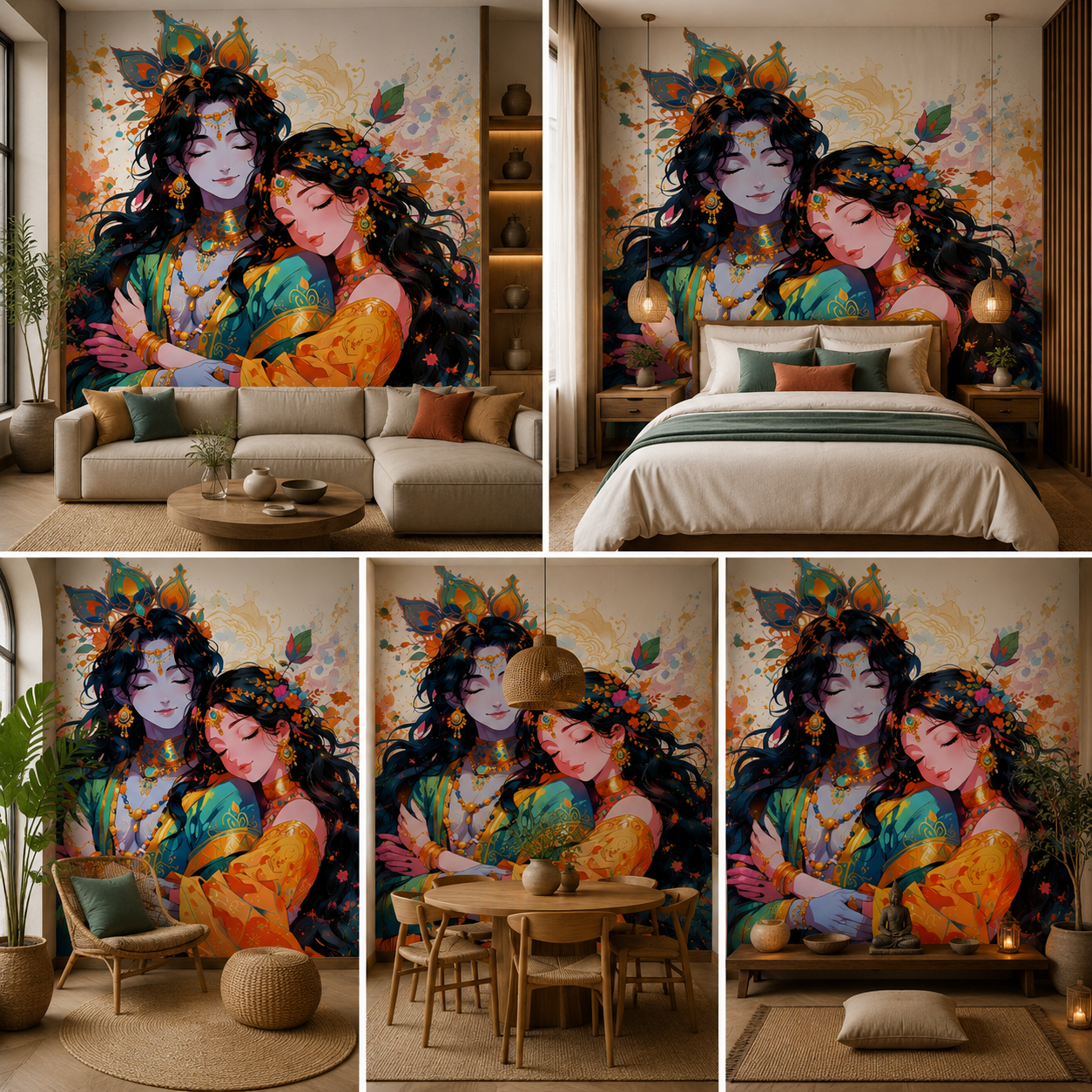 Radha Krishna Wallpaper | Peel & Stick Premium Wallpaper
