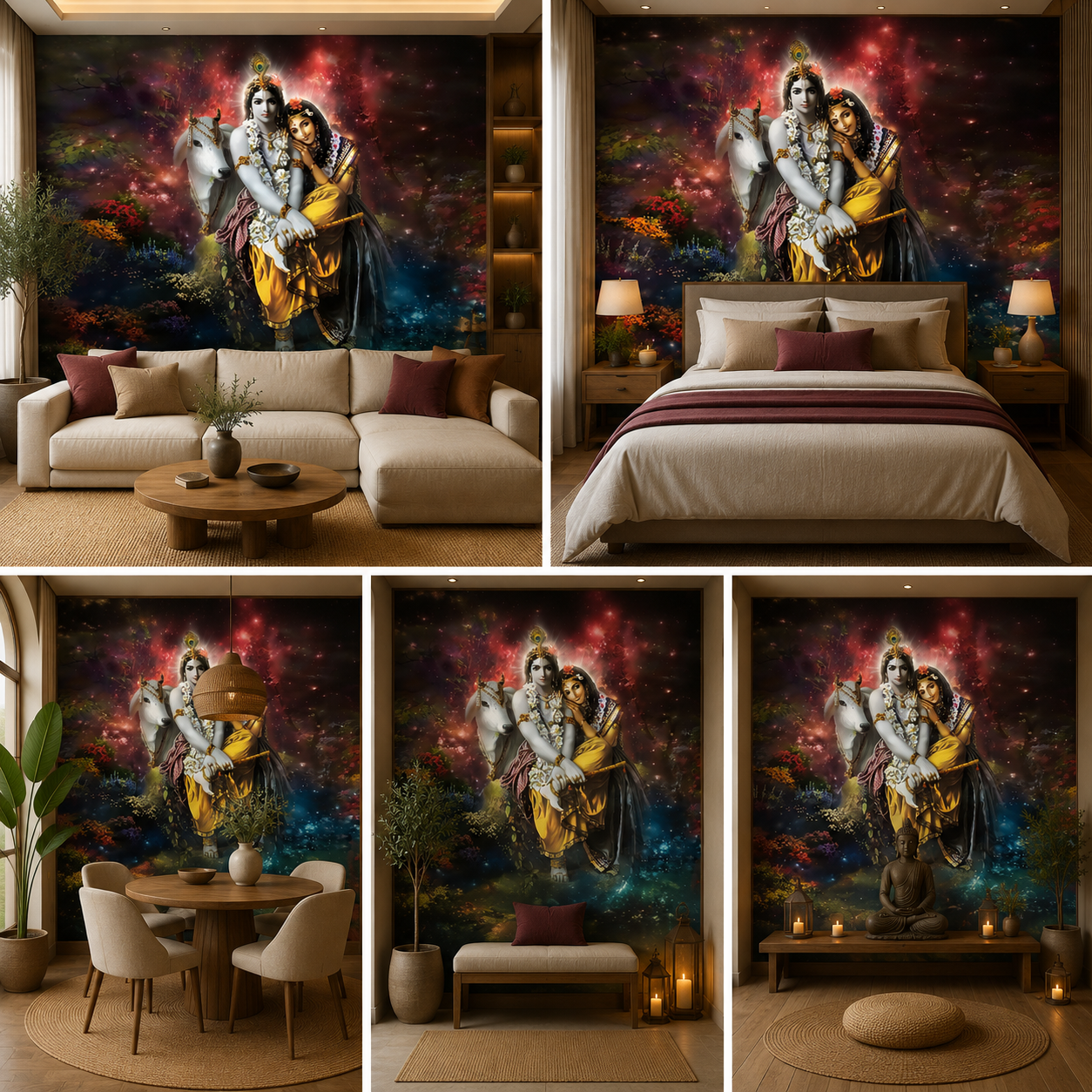 Radha Krishna Wallpaper | Peel & Stick Premium Wallpaper