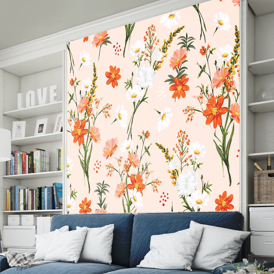 Premium Floral Artful Wallpaper for Living Room