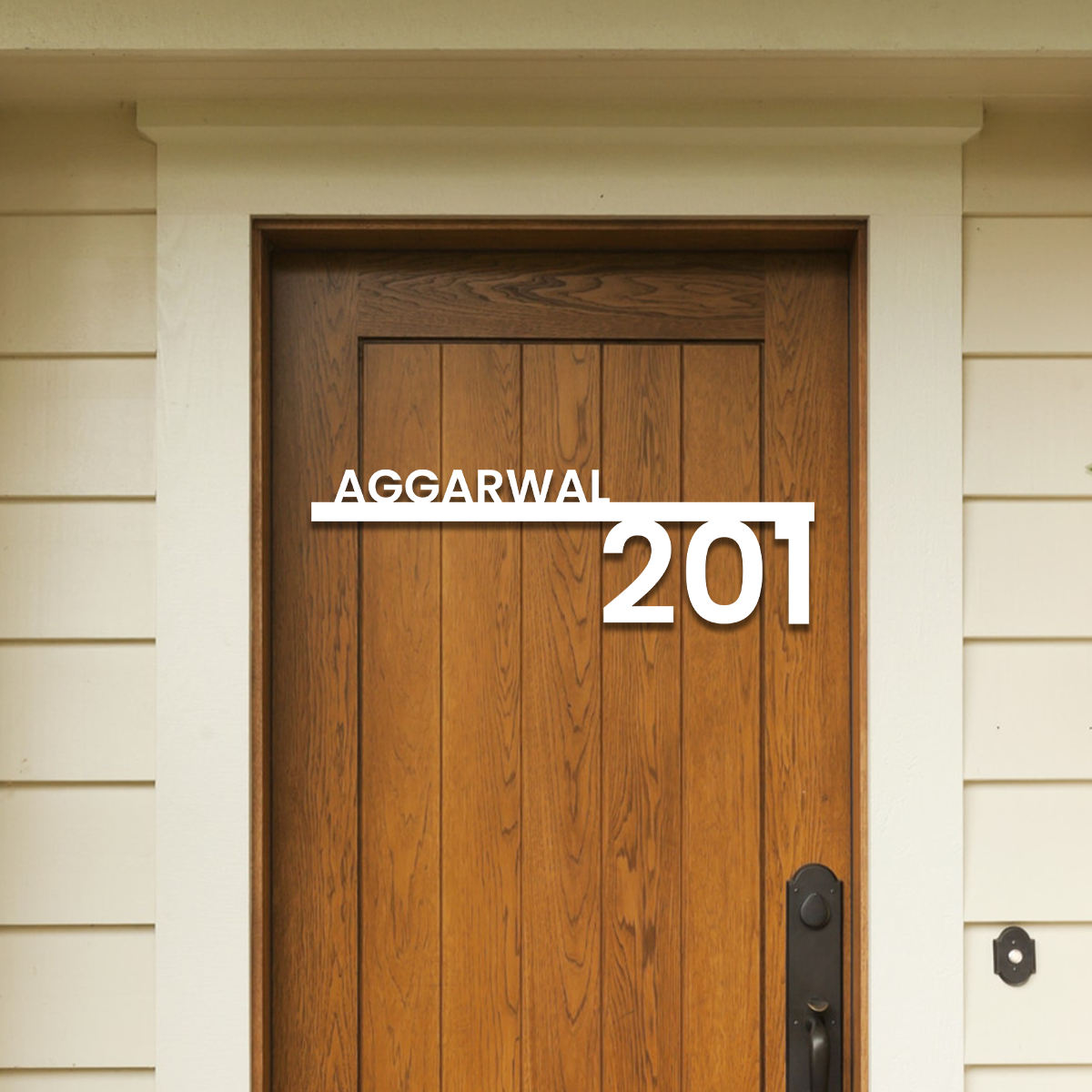 Modern Acrylic House Name Plate with Flat Number Sign for Home Entrance Door & Address Display