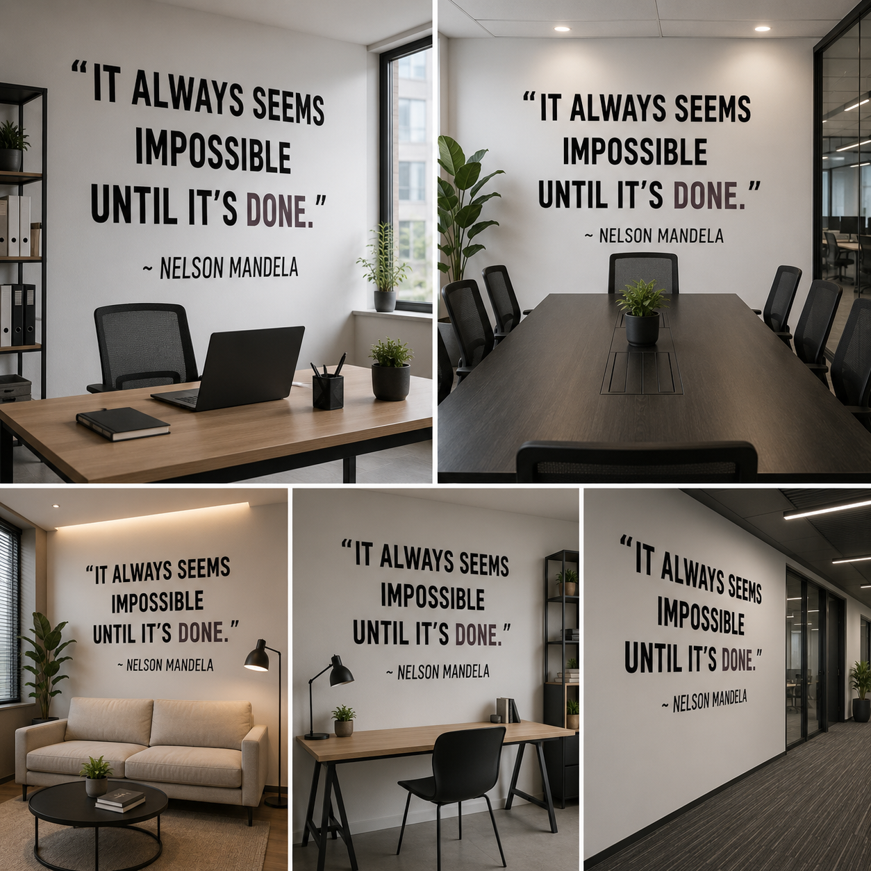 Motivational Acrylic Wall Sign It Always Seems Impossible Until It’s Done – Inspirational Quote Wall Decor for Office & Workspace