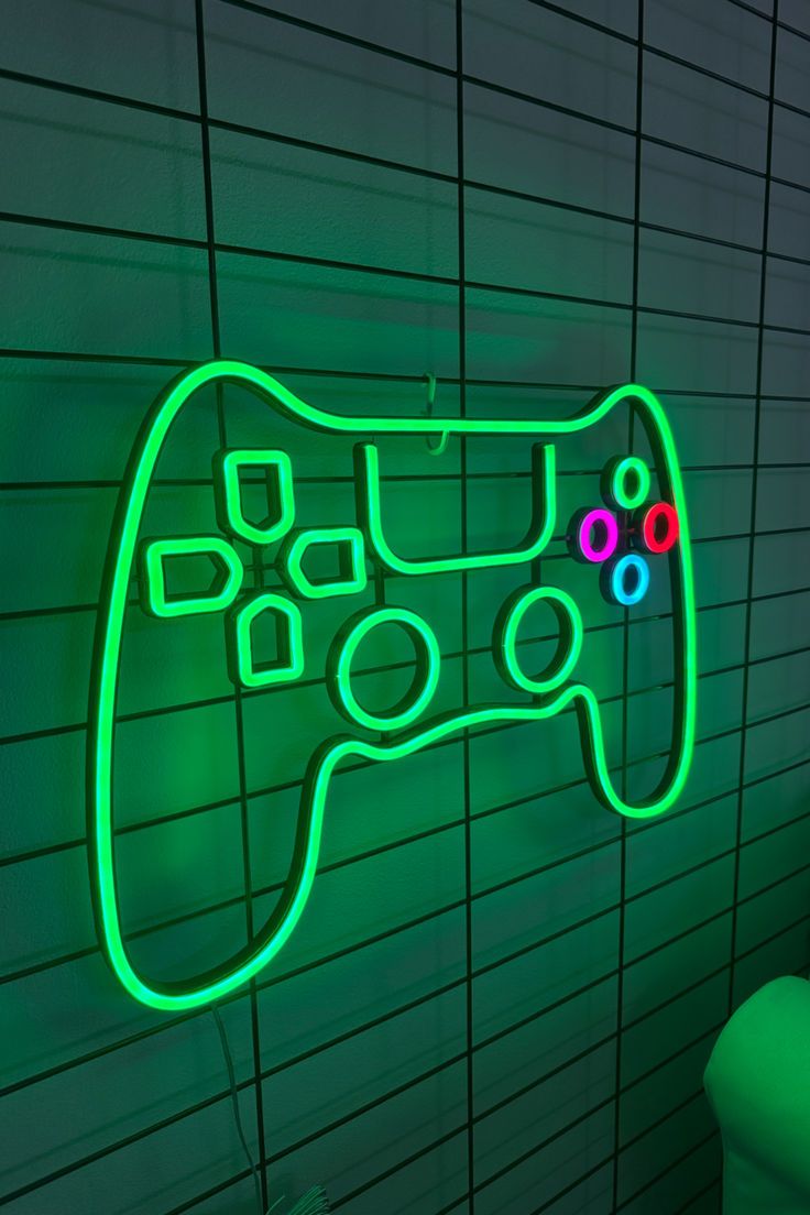 Game Remote Neon Sign – Custom Neon Sign for Game Room 20 By 20 Inches