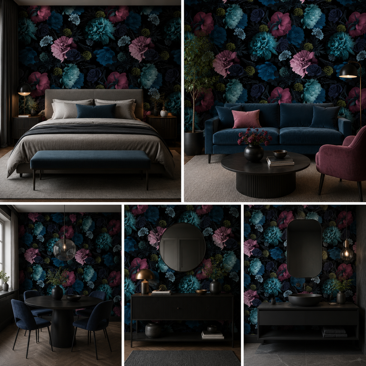 Premium Artistic Floral Art Wallpaper Self Adhesive