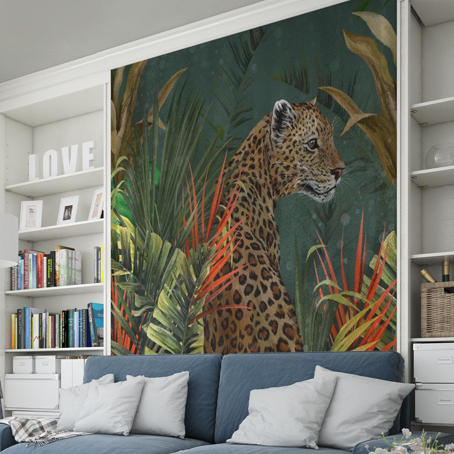 Premium Tiger in a Forest Landscape Wallpaper for Living Room