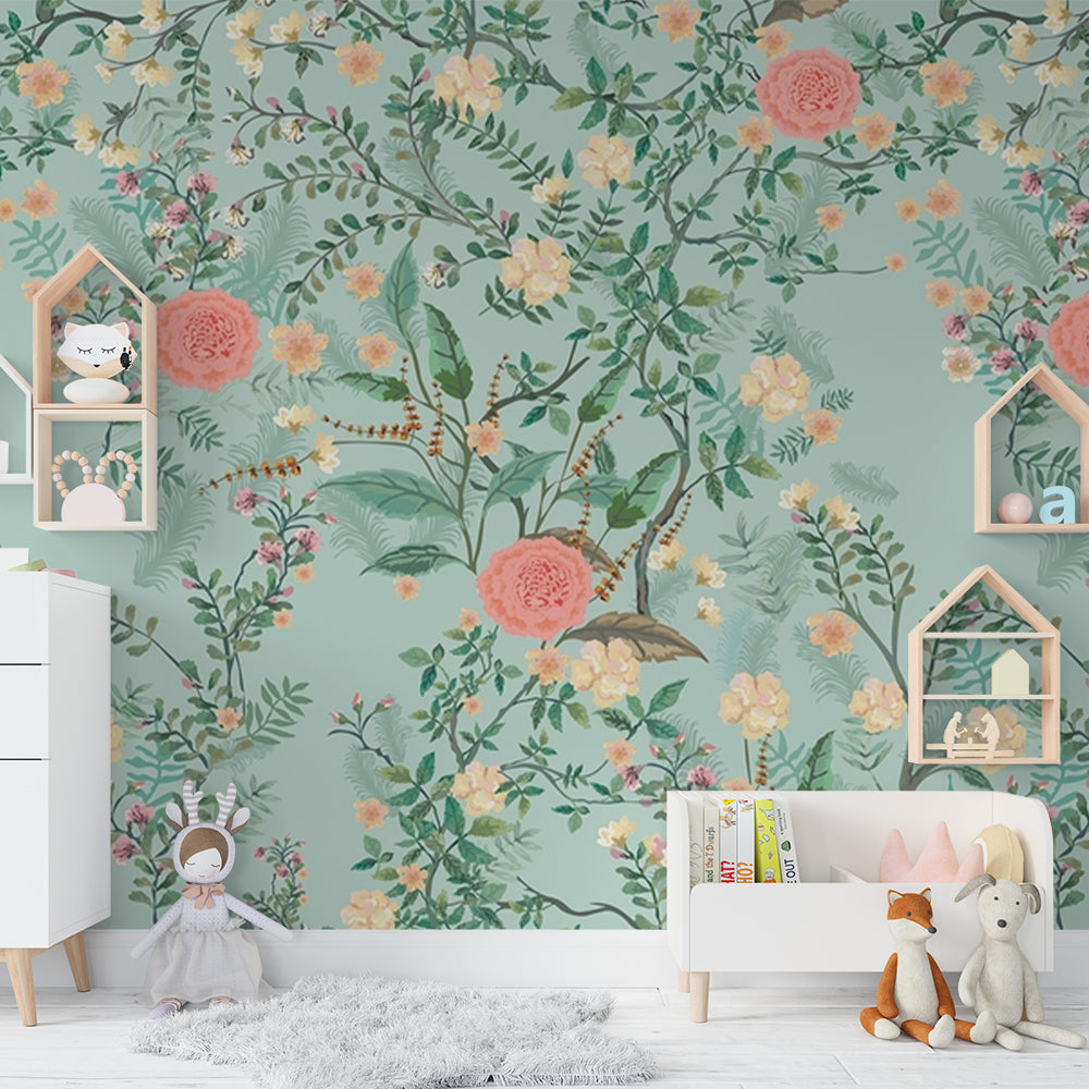 Premium Floral Artful Wallpaper for Living Room