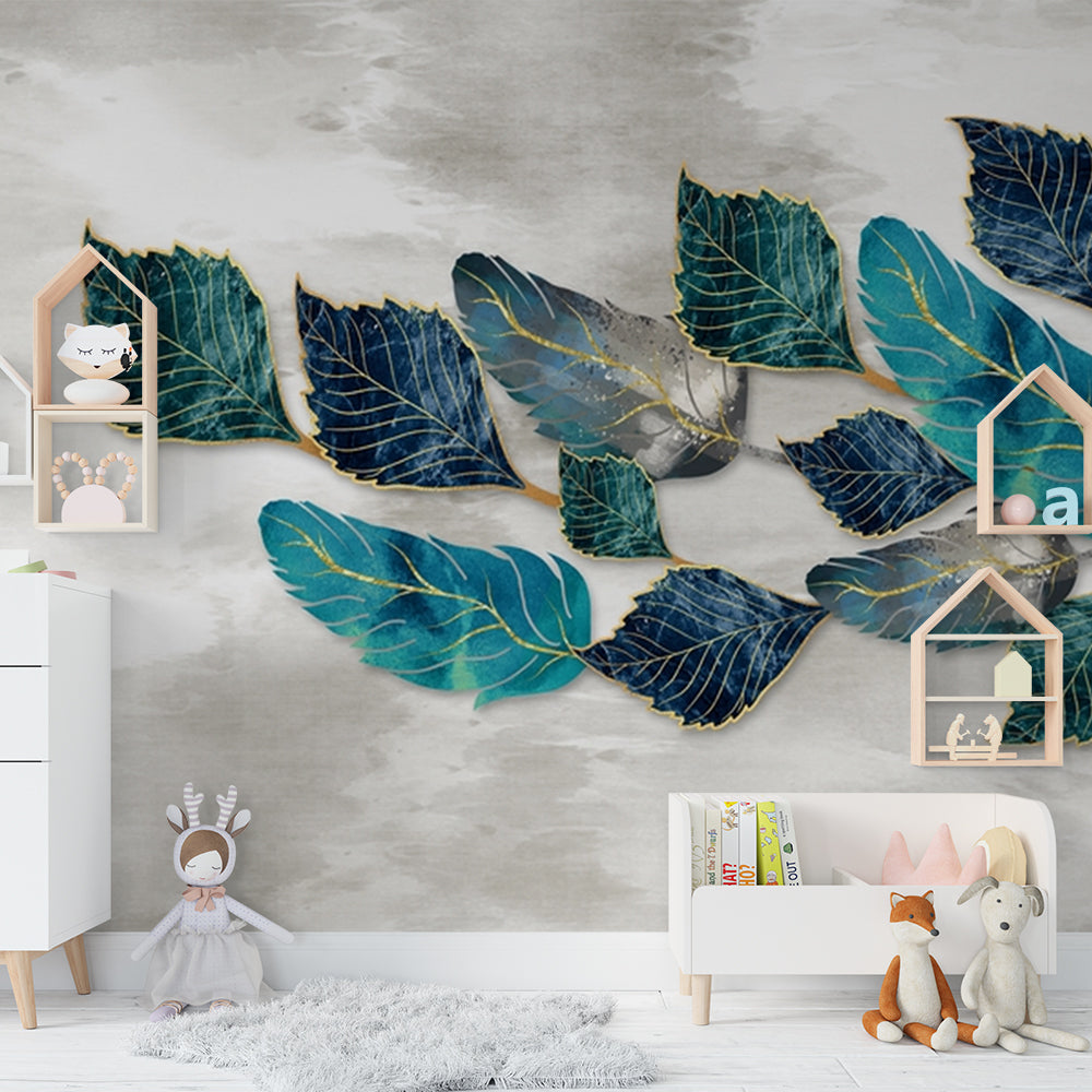 Premium Big Leaves Wallpaper for Living Room