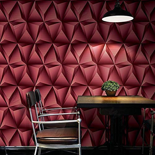 Wall Paper for Wall Decor, Non Adhesive Wallpaper for Walls Living Room, Bedroom (53 x 1000 cm, Roll 57sqft, Red Cubes 3D Design)