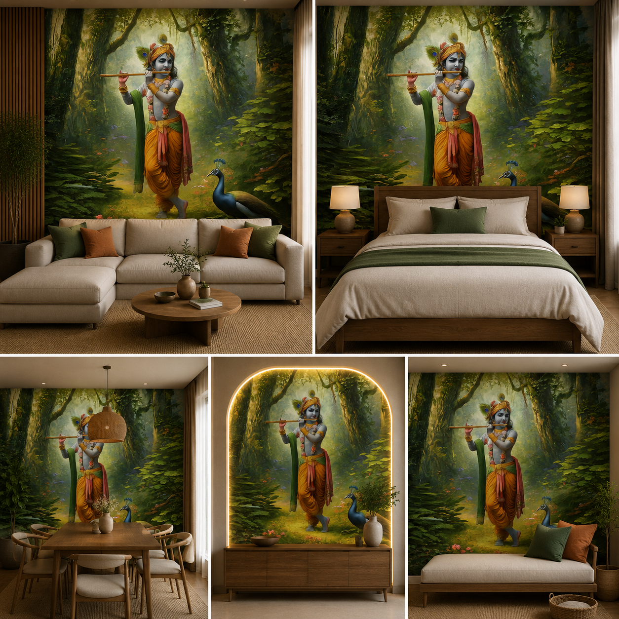Lord Krishna Wallpaper | Peel & Stick Premium Wallpaper