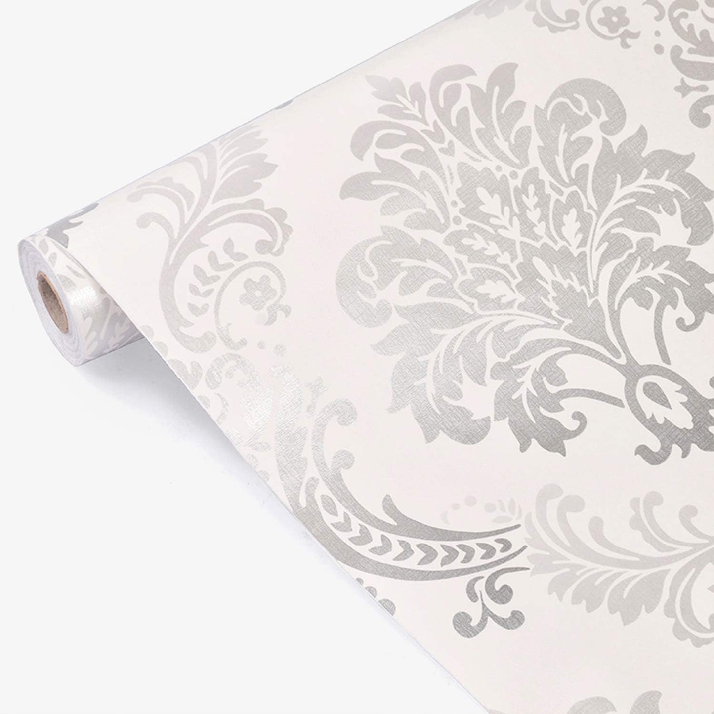 Self-Adhesive Wallpaper Peel and Stick Decorative Damask Design Wall Covering 45cm X 3Mtr (PVC, Roll 14.5 Sqft)