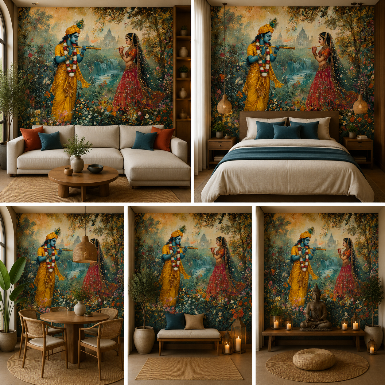 Radha Krishna Wallpaper | Peel & Stick Premium Wallpaper