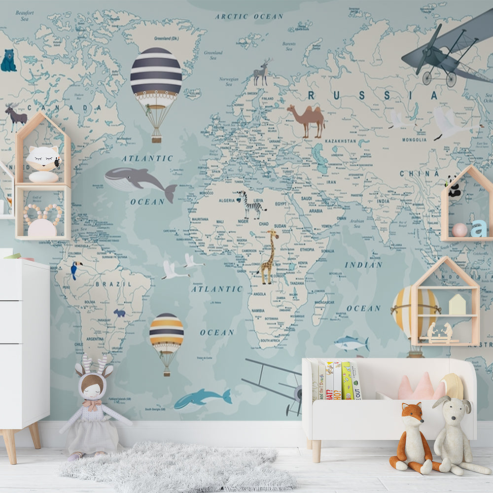 World Map Wallpaper for Office and Coaching