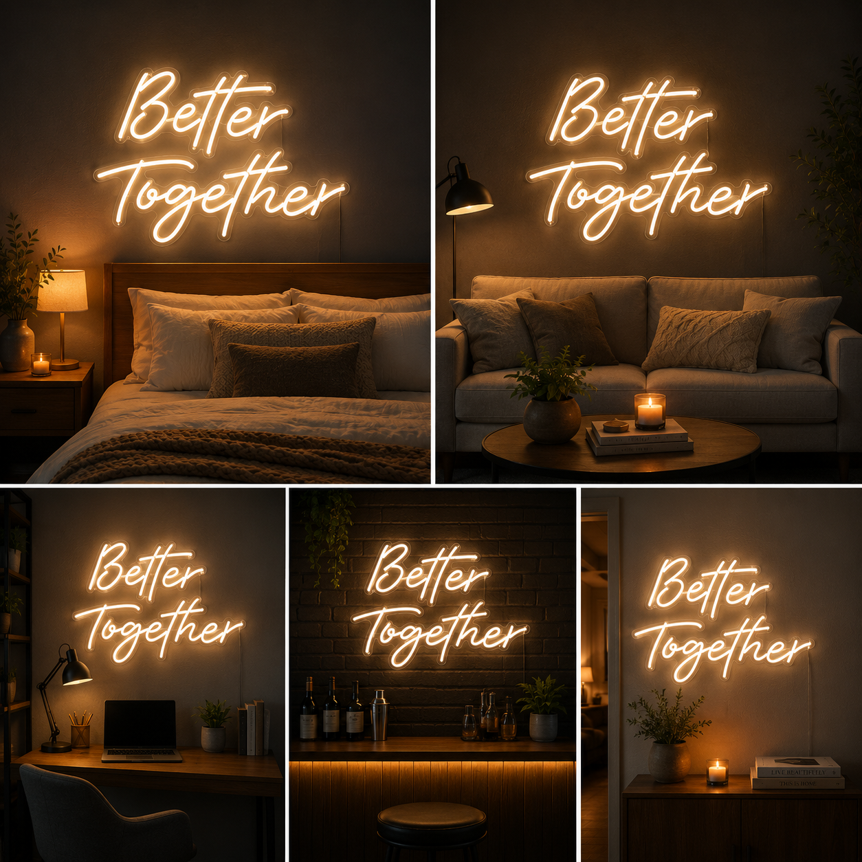 Better Together Led Pink Neon Light Sign For Wall Decor