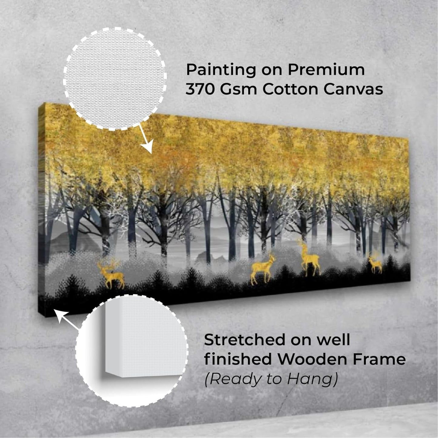 Shri Ram, Sita Mata, Laxamanji, Hanuman Ji Canvas Painting Wall Frame