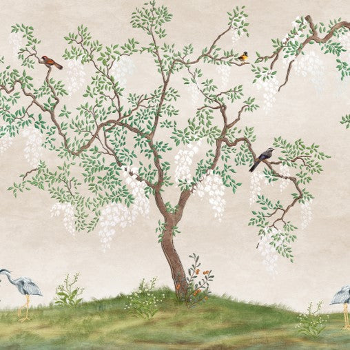 Luxury Bird on a Tree Wallpaper for Living Room
