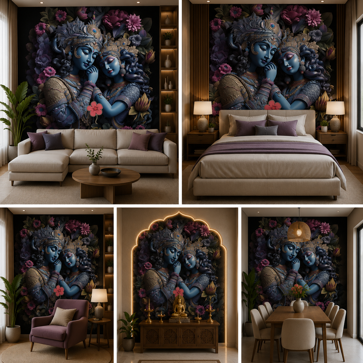Radha Krishna Wallpaper | Peel & Stick Premium Wallpaper