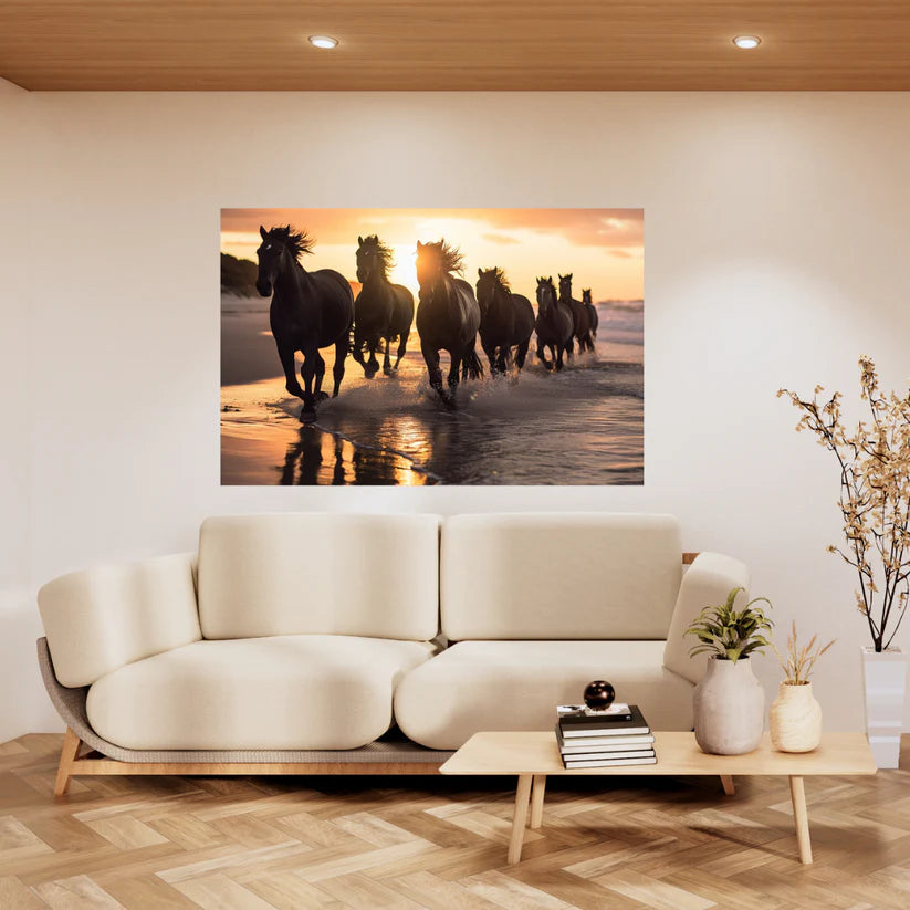 Seven Running Horses Painting | Vastu Canvas Painting