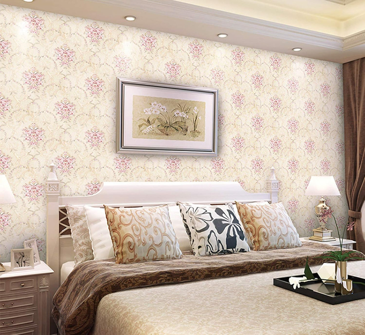 Self-Adhesive Wallpaper Peel and Stick Decorative Abstract Design Wall Covering 45cm X 3Mtr (PVC, Roll 14.5 Sqft, Pink)
