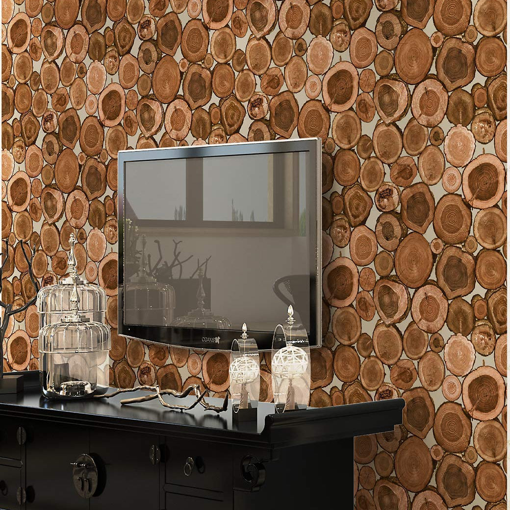 Wood Design Wallpaper for Covering Living Room, Bedroom Walls (PVC, Size 21" inch X 33ft, Roll- 57sqft, Color Wooden Blocks)
