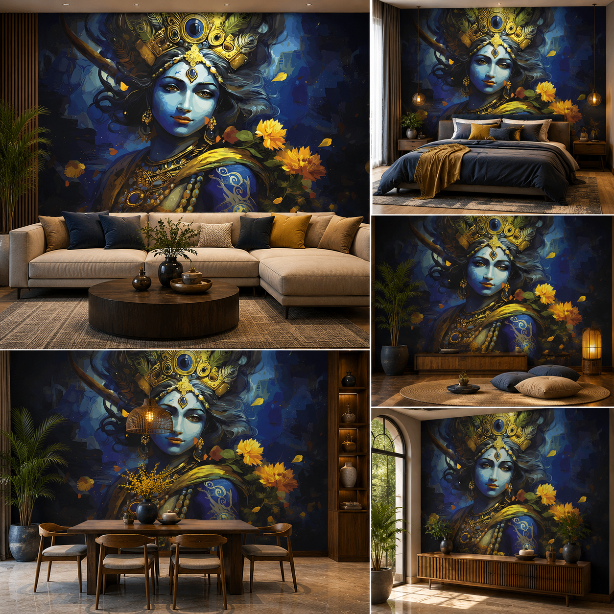 Lord Krishna Wallpaper | Peel & Stick Premium Wallpaper