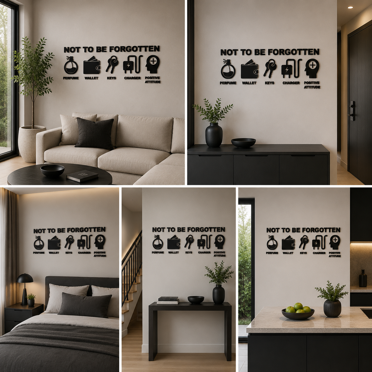 Not to be Forgotten 3D Motivational Quote Acrylic Wall Decor (48x24 In)