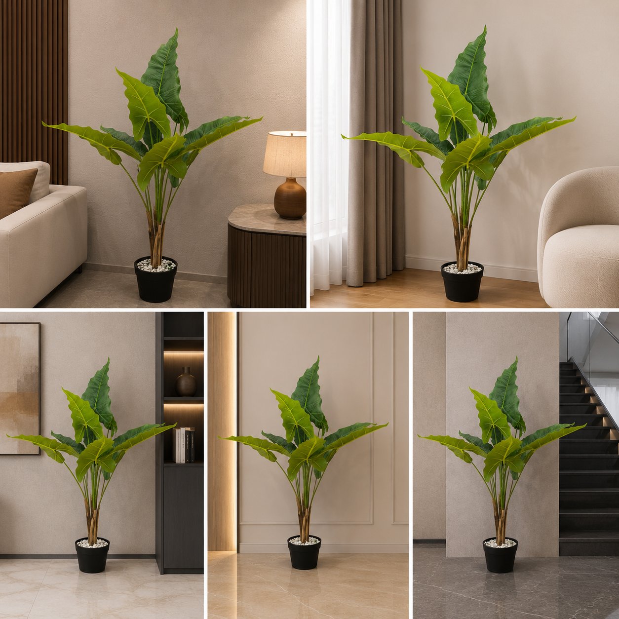 Monstera Deliciosa Fake Plant in Pot for Home, Office For Living Room 112 cm