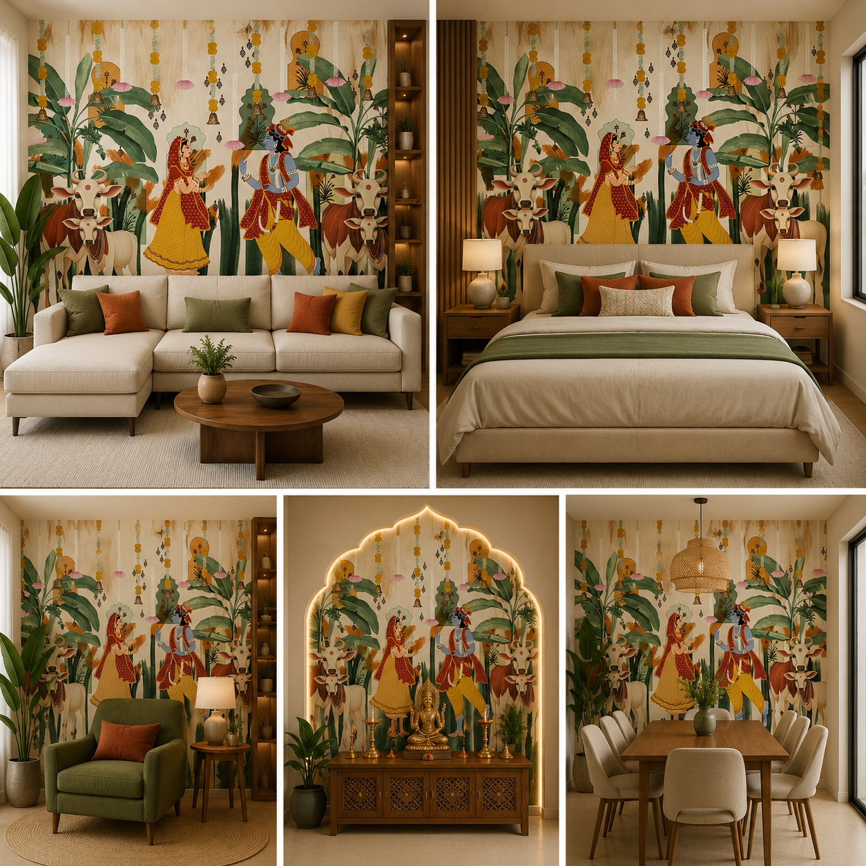 Radha Krishna Wallpaper | Peel & Stick Premium Wallpaper