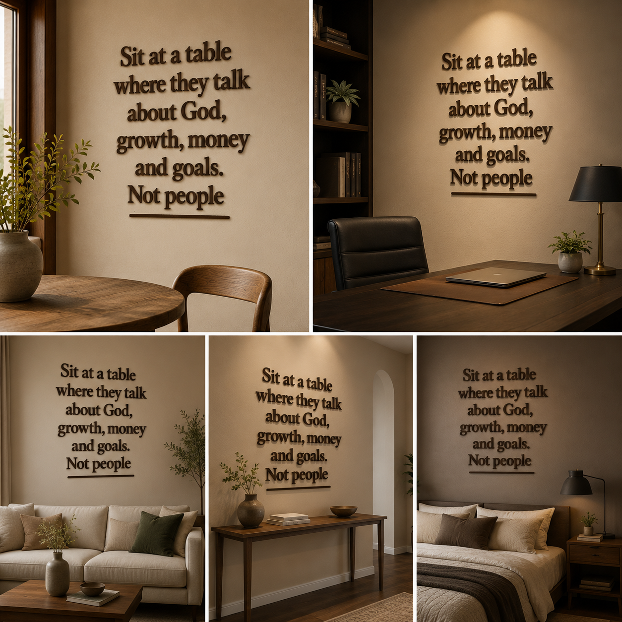 Growth Mindset Quote Wall Decal – Sit at a Table Where They Talk About Growth Wall Decor for Office & Workspace