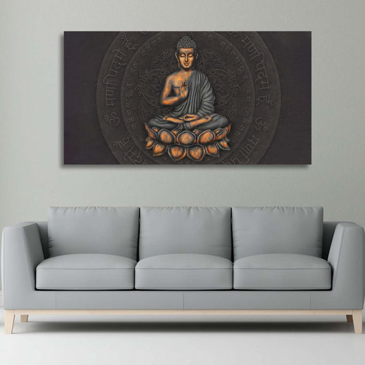 Blessing Buddha Bronze Painting for Living Room Decor