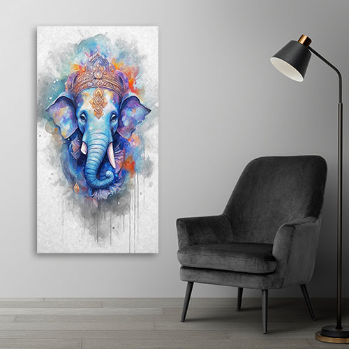 Lord Ganesha Painting Canvas Wall Frame for Wall Decor