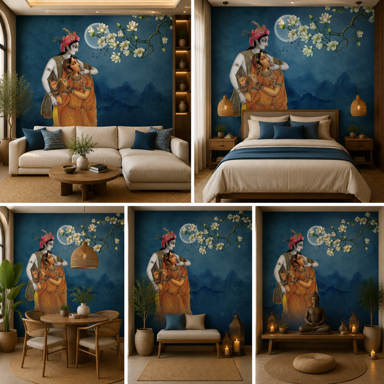 Radha Krishna Wallpaper | Peel & Stick Premium Wallpaper