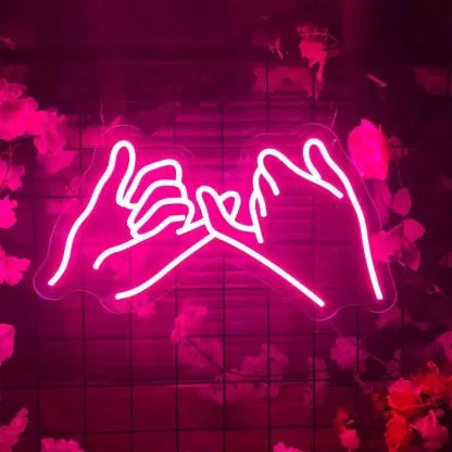 Connect Love Finger Led Neon Light Sign Neon art sign LED strip Custom Neon Sign Customized Neon Light Wall Decor Gifting