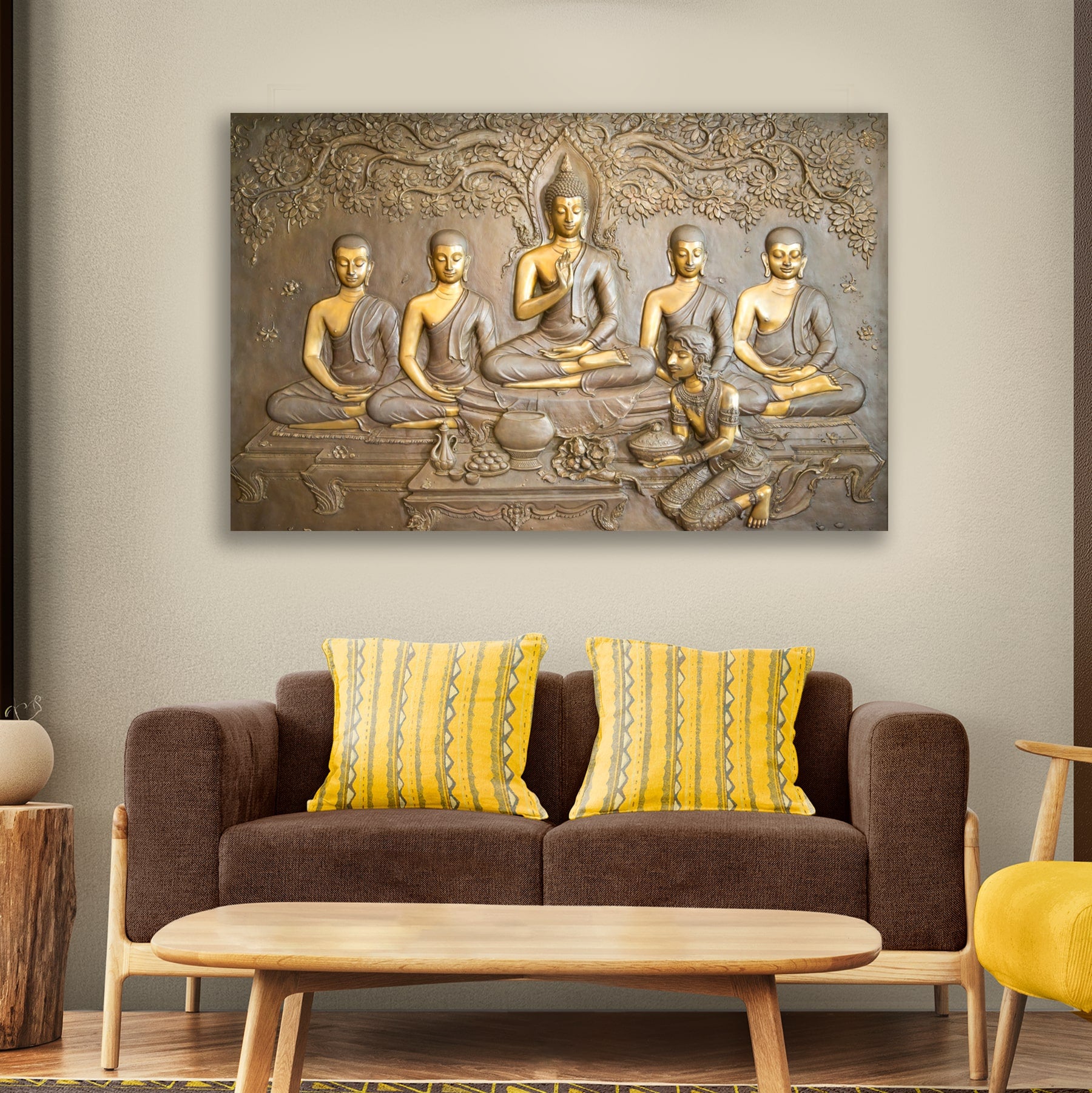 Lord Buddha Painting Canvas wall Frame for Wall Decor