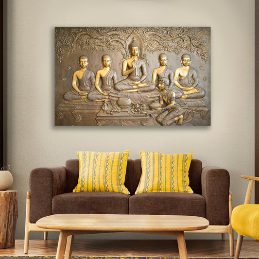 Lord Buddha Painting Canvas wall Frame for Wall Decor