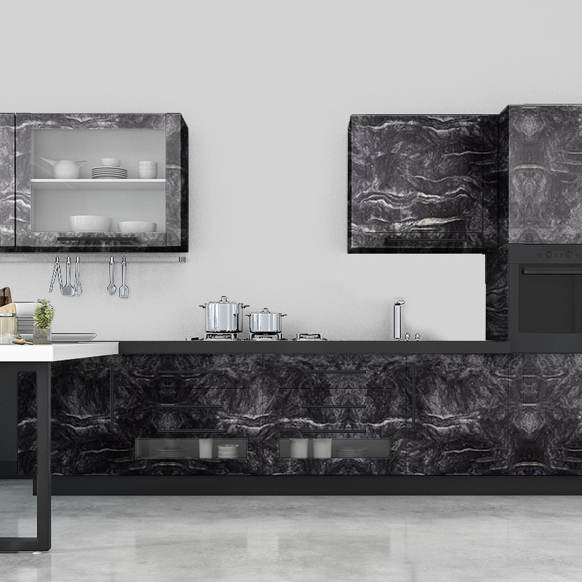 Premium Flooring Wallpaper Black Marble Texture for Floors (4 by 2 Feet)
