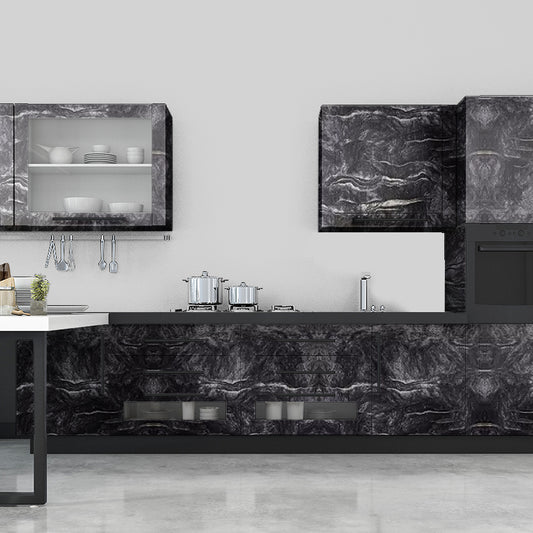 Premium Flooring Wallpaper Black Marble Texture for Floors (4 by 2 Feet)