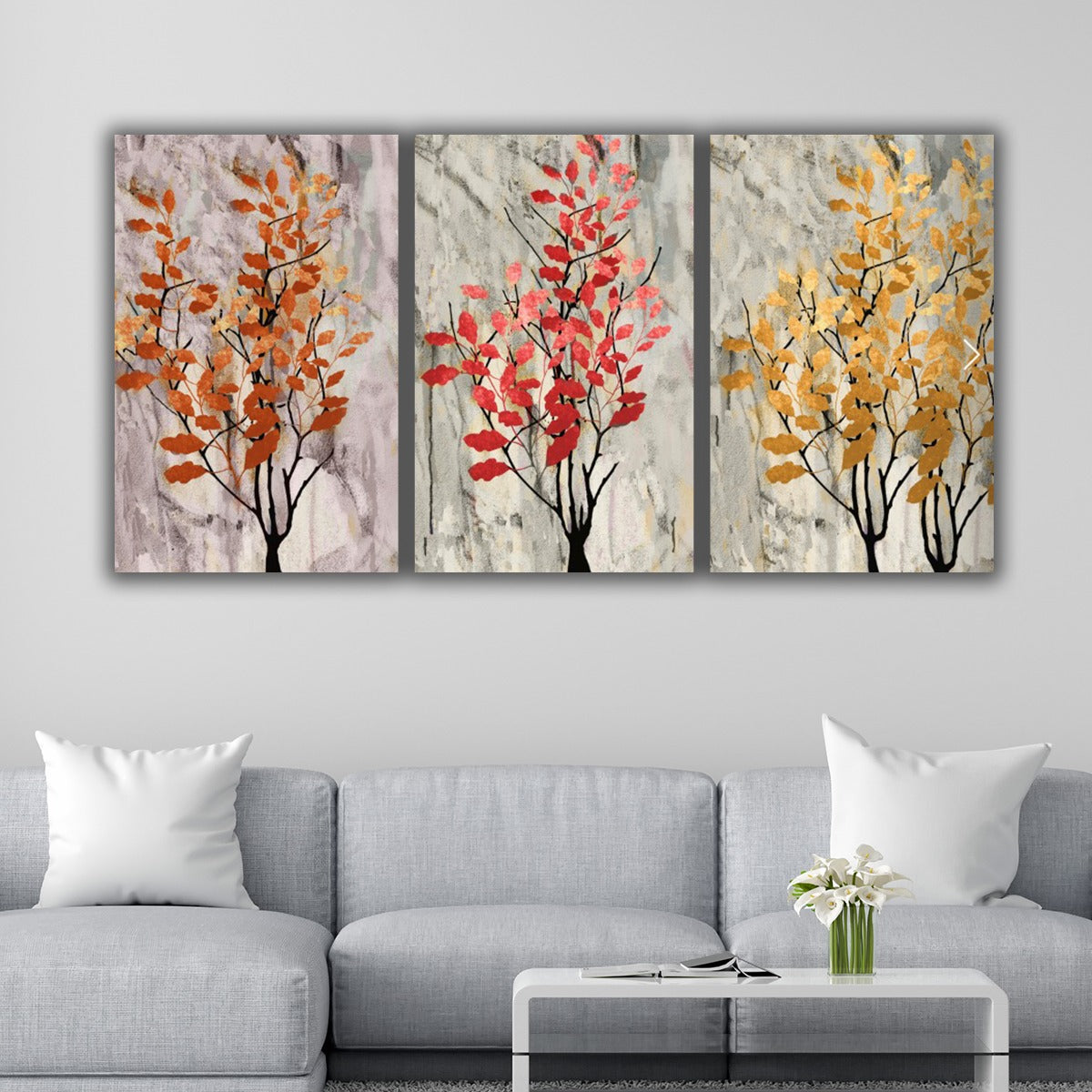 Canvas Painting Flower Arts with Frame for Living Room Wall Decors