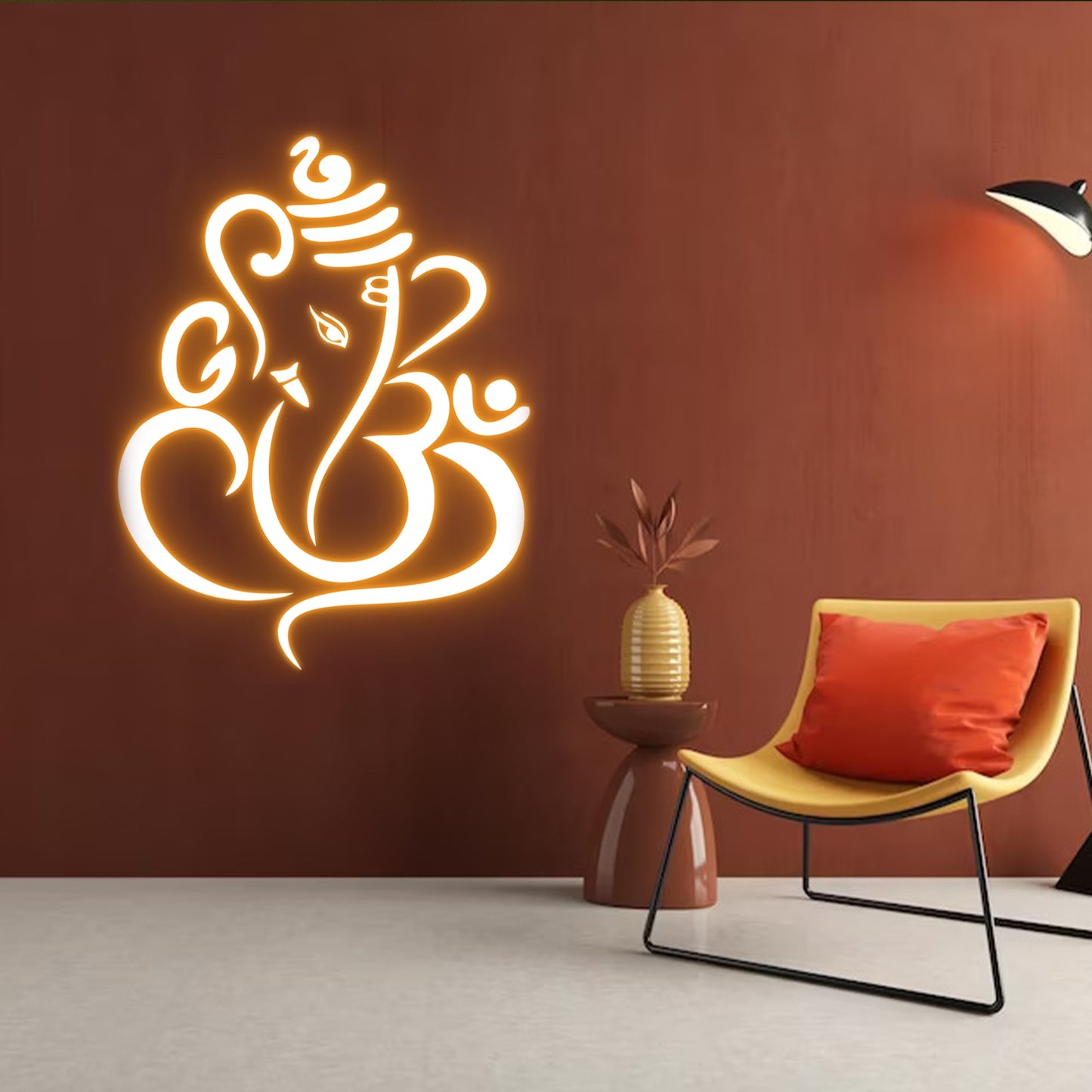 Lord Ganesha Led Neon Light Wall Decor for Living Room (18x18 In)