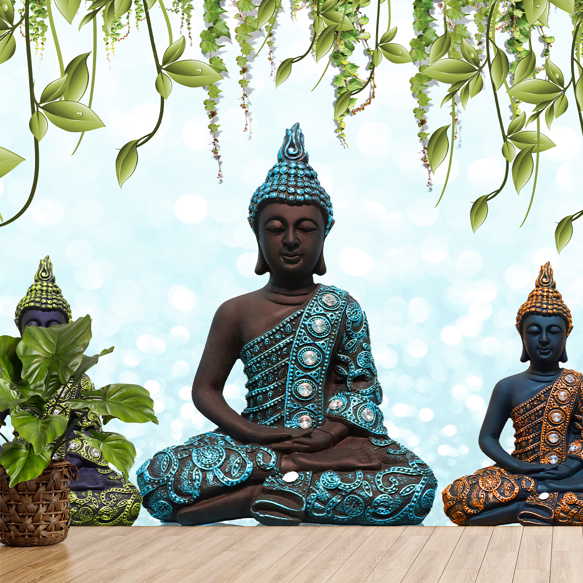 Beautiful Wallpaper Lord Buddha Hd Self Adhesive Wallpapers Just Peel and Stick Wallpaper for Living Room | Wallpaper for Office Walls | Wallpaper Self Gumming