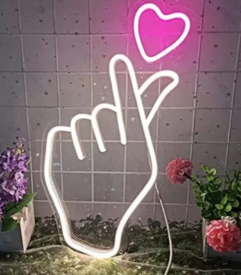 Heart and Hand Neon for Wall Decor Neon light Sign