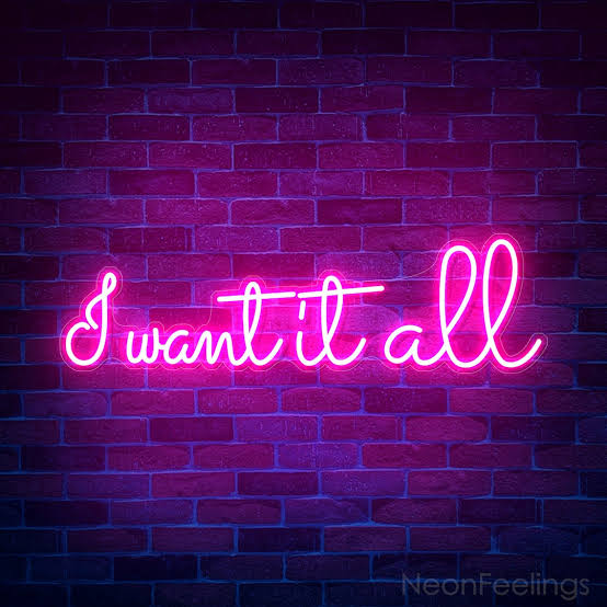 Neon Light Sign I Want It All | Custom Neon Sign | LED Neon Lights | Customized LED Neon Lights Name