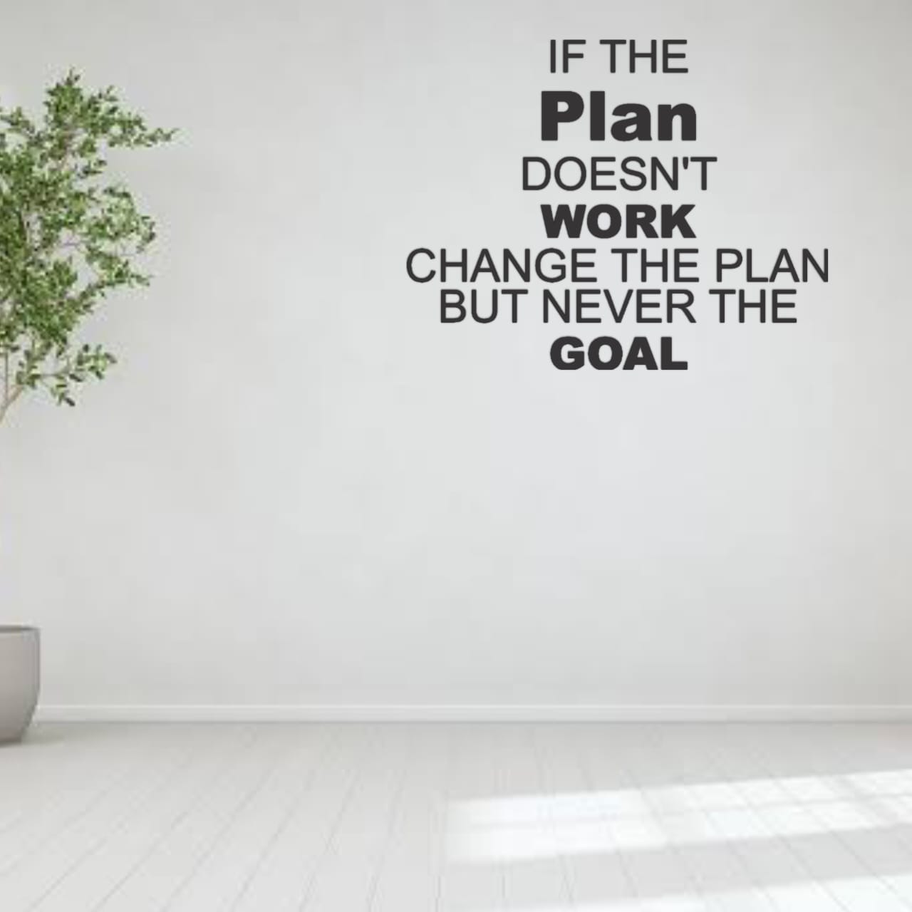 If the Plan Doesn't Work Quote Black Acrylic Wall Decor (24x24 In)