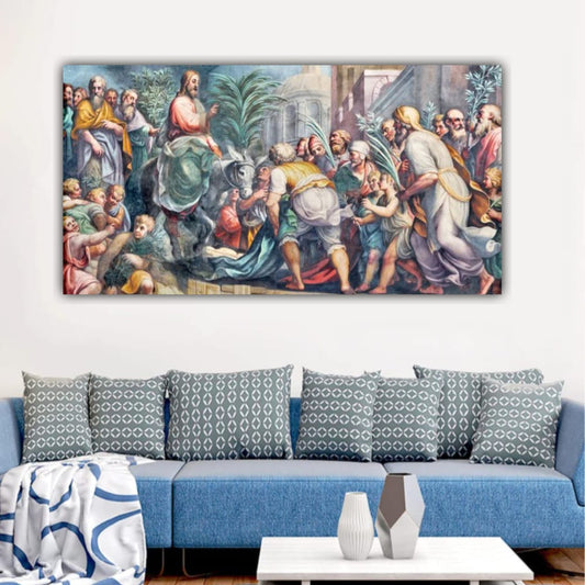 Beautiful Jesus Christ Painting | Palm Sunday Entry of Jesus Christ in Jerusalem Painting