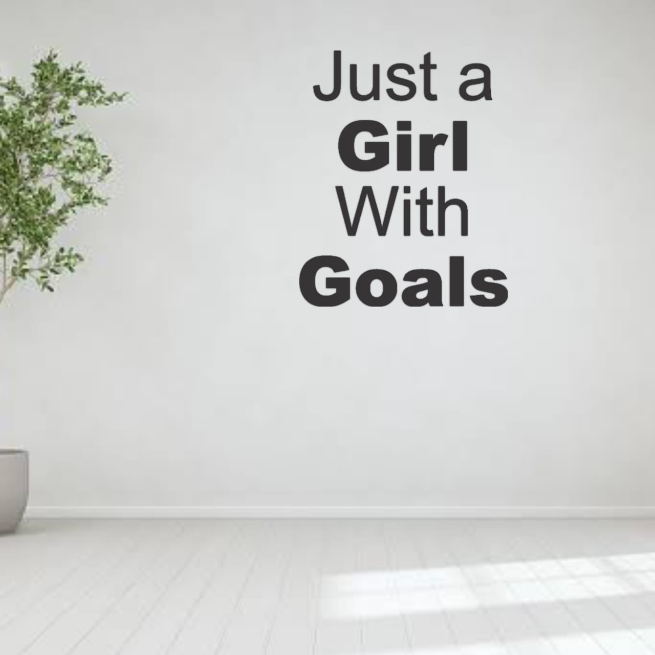 Just a Girl with Goal 3D Motivational Quote (24x24 In)