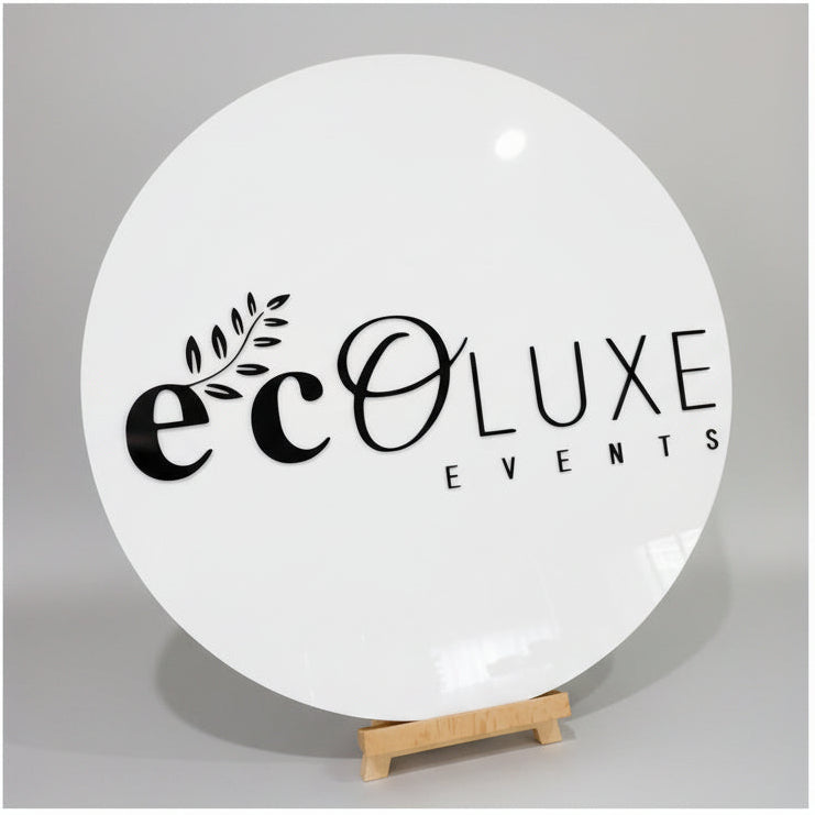 Round Backlit Acrylic Sign | Custom LED Logo Signage for Cafe, Bakery & Restaurant Branding