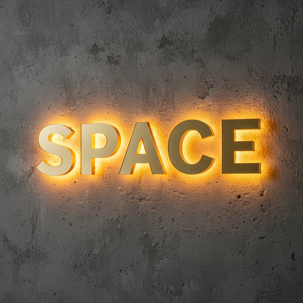 Elegant Script Backlit LED Letter Sign | Custom Cursive Wall Logo Signage for Cafe, Salon & Home Decor